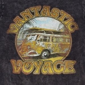 California Retrowear "Vantastic Voyage" Small Grey Stonewash Graphic T-S…